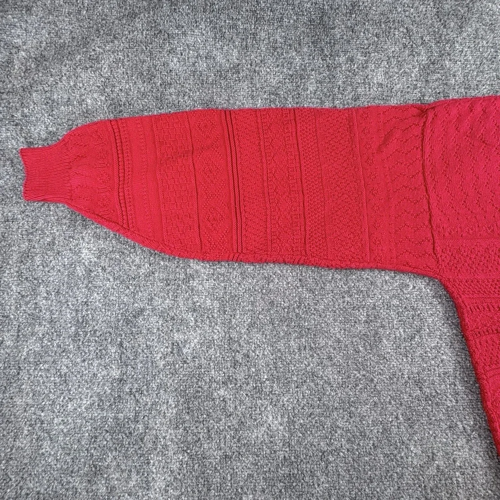 Vintage 80s Kenneth Roberts Sweater Mens L Red Preppy Academia Grandpa Baggy 90s